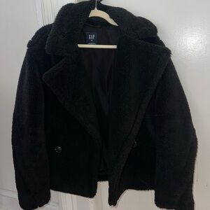 GAP black Faux Fur Jacket